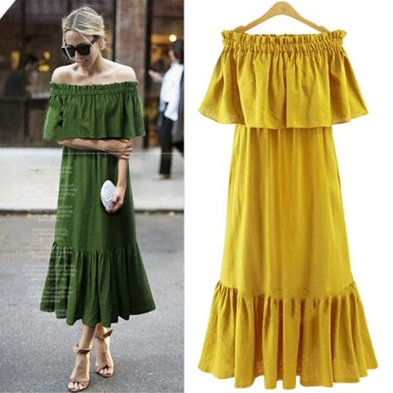 Shirt DressRuffled slim long dress