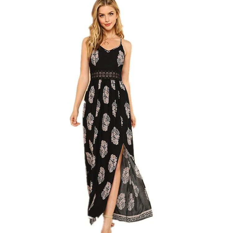 Polka-dot DressPrinted split wild dress