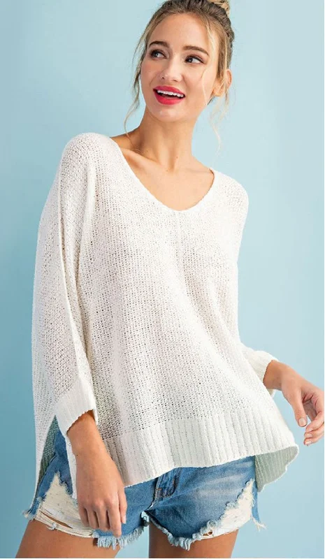 Branded Knit TopsCrisp Air Sweater - White