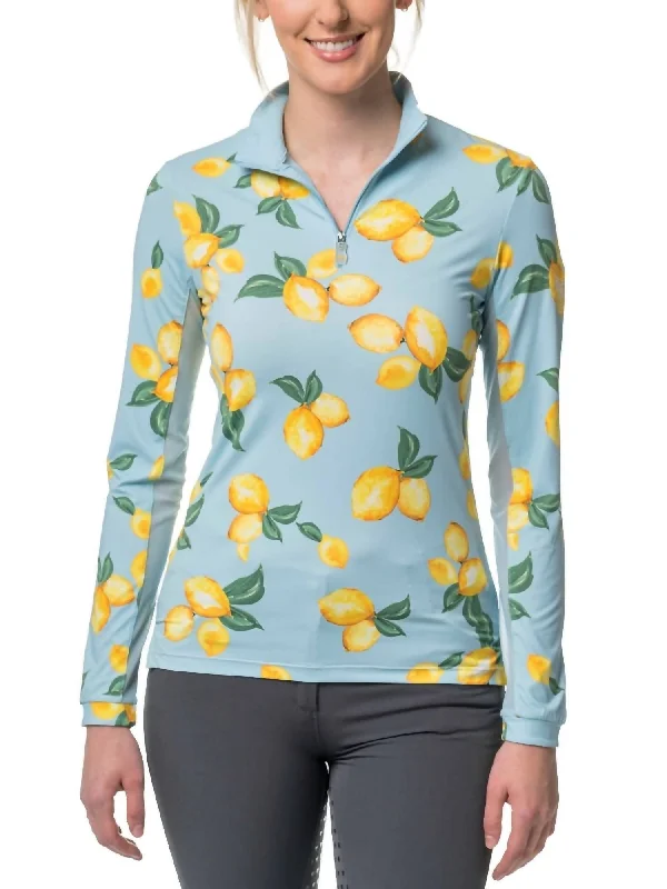 Limited Edition Shirts1/4 Zip Long Sleeve Sun Shirt In Capri Lemon