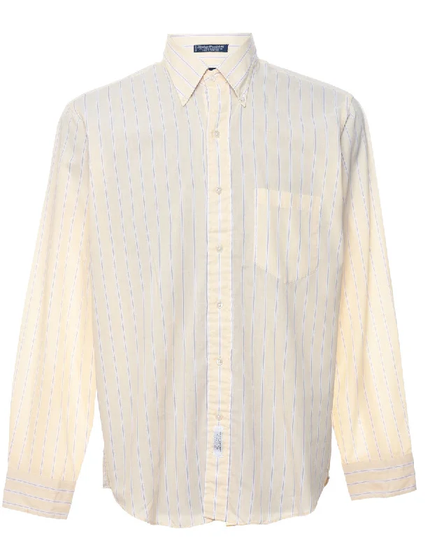 Plush ShirtsGant Striped Pale Yellow Classic Shirt - L