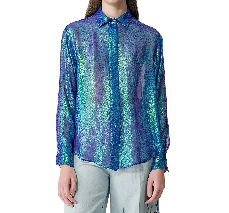 Camping ShirtsIris Chiffon Silk Shirt In Curacao