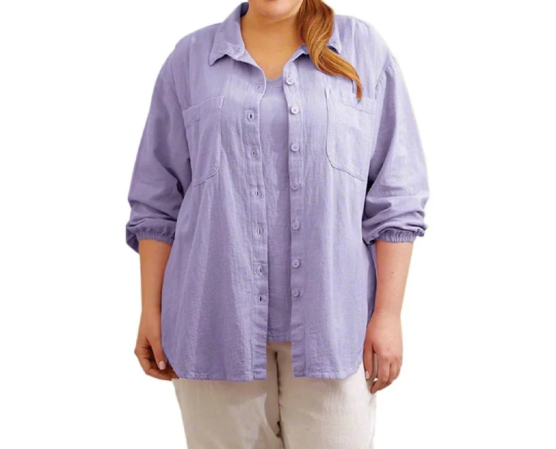 Bamboo ShirtsLong Sleeve Button Up Shirt - Plus In Tahitian Breeze