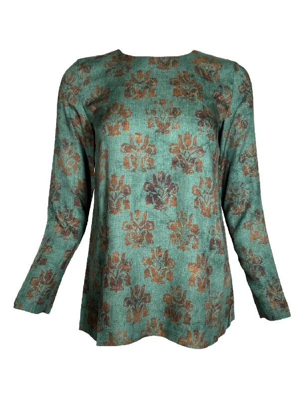 Quick-Dry ShirtsWomen's Floral Print Shirt In Brown/teal