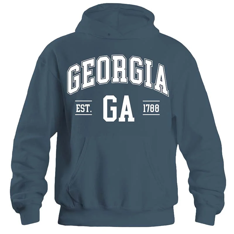 Cultural T-ShirtsGeorgia Established Hoodie in Airforce Blue