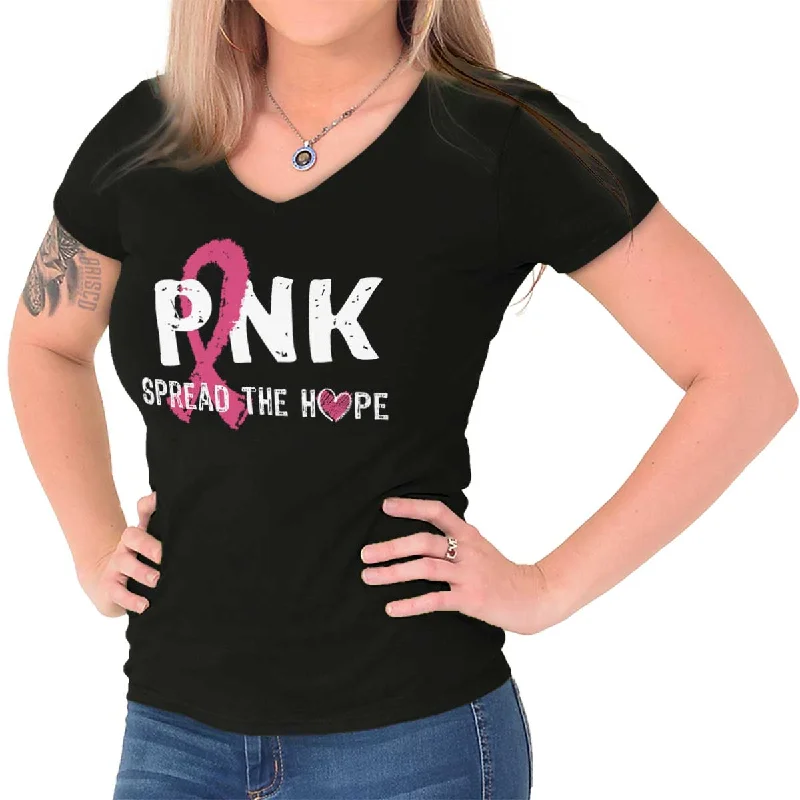 Fitted T-ShirtsBreast Cancer Awareness Junior Fit V-Neck T Shirt