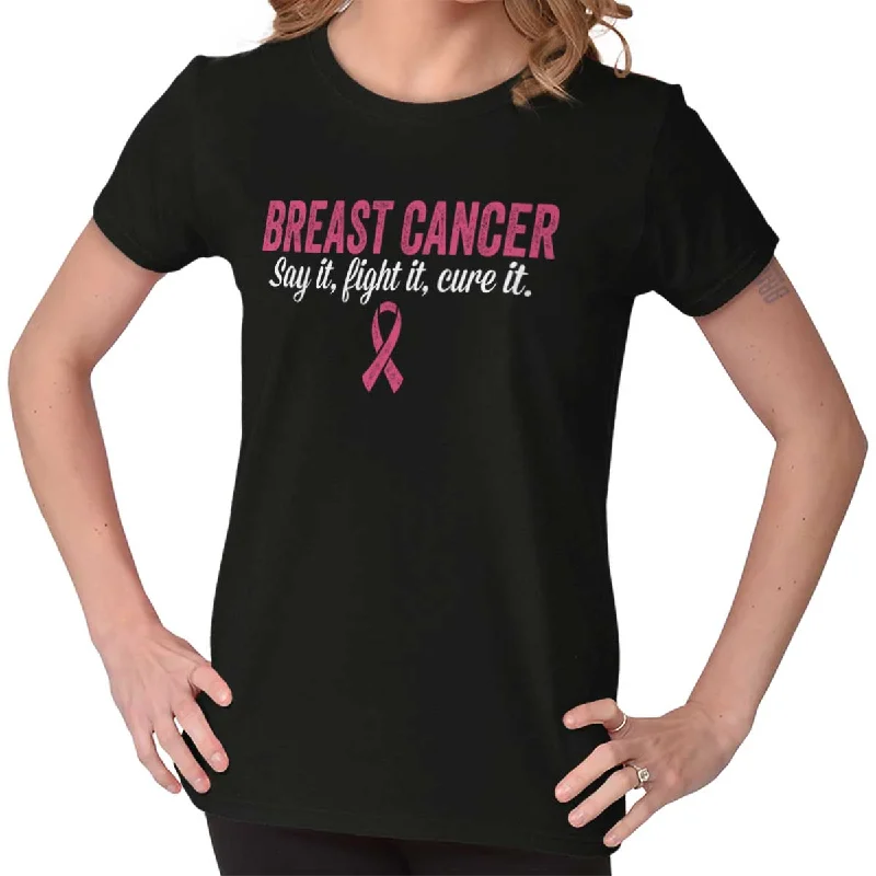 Glitter T-ShirtsFight Cure Breast Cancer Ladies T Shirt