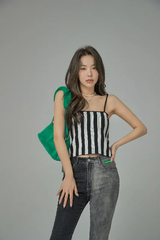 V-neck sleeveless topsGet Into Your Universe Stripes Sleeveless Top