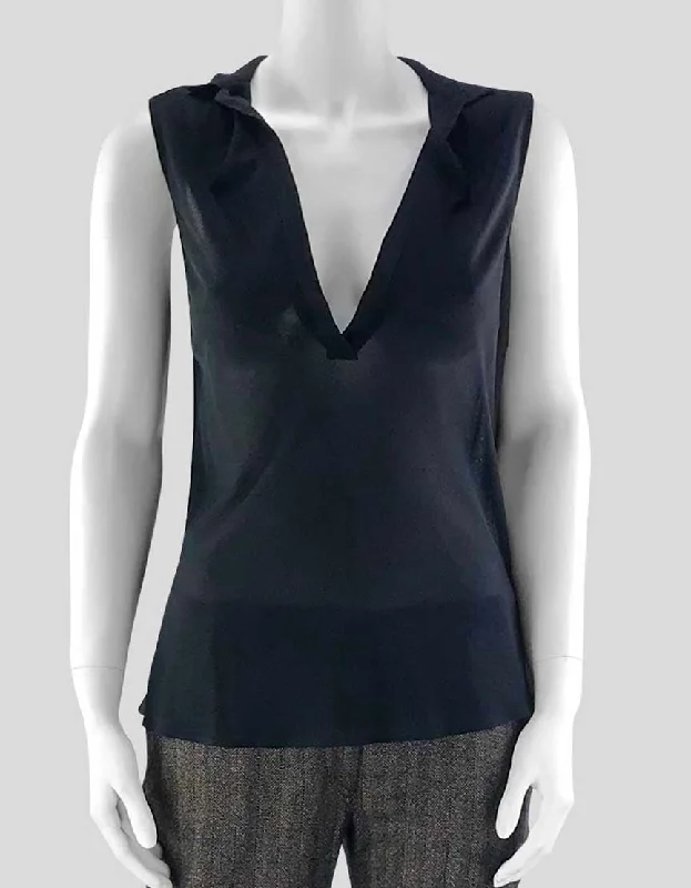 Waterproof sleeveless topJil Sander Women's Deep V Black Sleeveless Blouse - 36 IT | 6 US